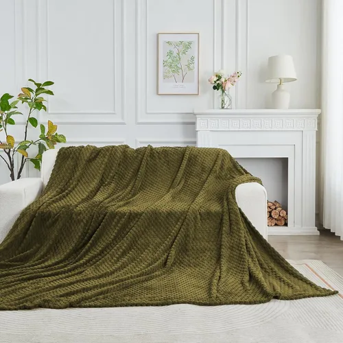 Vista 10 de FY FIBER HOUSE Manta de Vellón para Sofá 300GMS Súper Suave de Felpa Difusa Mantas y Cobijas para Sofá Cama Oficina, 40x50 Pulgadas, Beige
