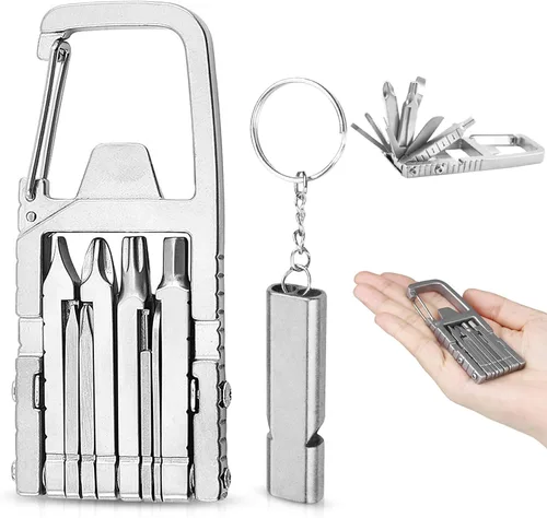 Vista 8 de Miniherramienta 13 en 1 para romper mandíbulas, mini herramienta de defensa personal, mini herramienta con abridor de botellas, soporte