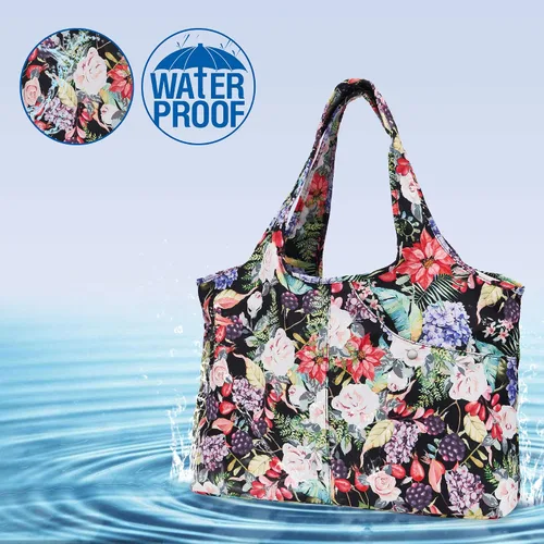 Vista 6 de ZOOEASS - Bolso grande de hombro para mujer, impermeable, multifunción, de nailon, para viaje