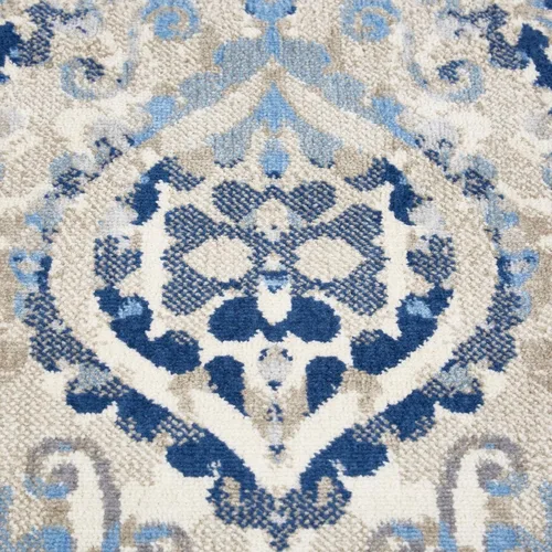 Vista 4 de Home Dynamix Melrose Audrey - Alfombra de pasillo, 2 x 7, marfil/azul