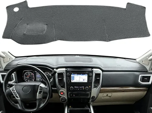 Vista 7 de Yiz Funda para tablero de instrumentos de automóvil de ajuste personalizado con sensor para Nissan Titan/Titan XD (negro) J144 with Light Sensor