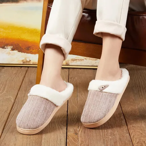 Vista 8 de NineCiFun Pantuflas cómodas de casa para mujer, de espuma viscoelástica, mullidas, para interiores, exteriores, antideslizantes, para el hogar