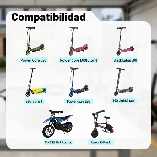 Vista 2 de Cargador de batería de 12 V para niños Ride On Juguetes para Razor Power