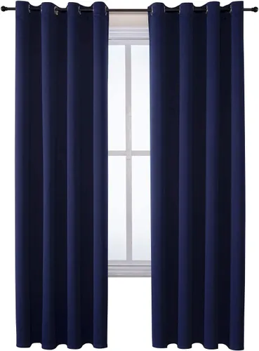 Vista 262 de ChrisDowa - Cortinas cortas para ventana de 40 pulgadas para dormitorio - Cortinas cortas con ojales y aislamiento térmico para oscurecer