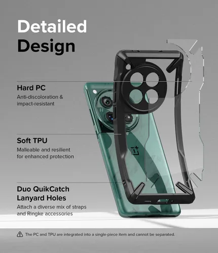 Vista 7 de Ringke Fusion-X [Recortes precisos para lentes de cámara] Compatible con OnePlus 12, parachoques aumentado, parte trasera dura, resistente, funda