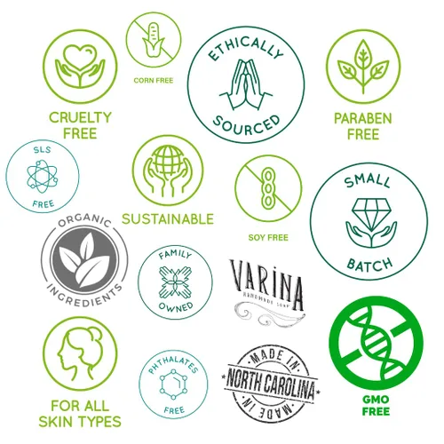 Vista 2 de Varina Jabón en barra de aloe natural 1 variedad – Limpieza suave para pieles sensibles, afrutado – Paquete de 5 – Experimenta una piel sana