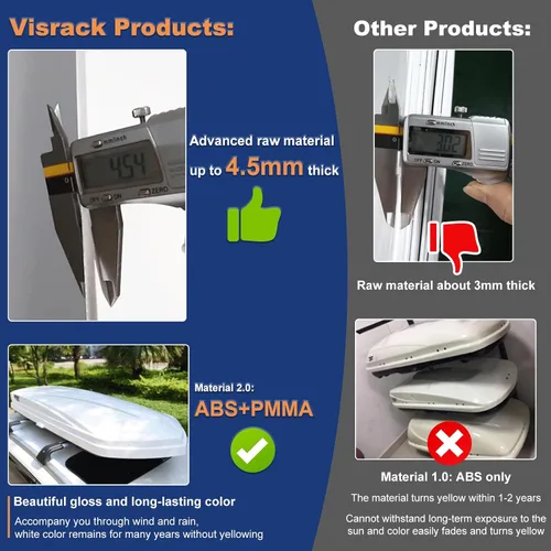 Vista 8 de Portaequipajes de Techo de Carcasa Rígida Grande con Cerradura de Llave 56" L x 30" A x 13.7" Al, 13 Pies Cúbicos, Impermeable de Servicio Pesado