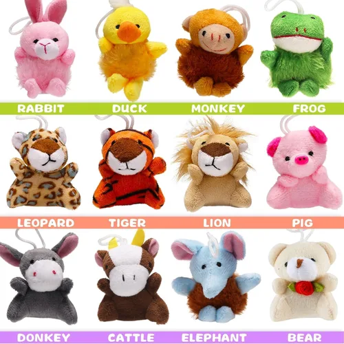Vista 3 de Uzoxlsn Paquete de 38 mini animales de peluche para fiestas para niños, juguete de peluche pequeño a granel para máquina de garras, premios