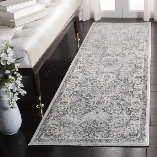 Vista 31 de SAFAVIEH - Colección Isabella, alfombra decorativa - 2'2" x 5', azul y crema, diseño oriental, no desprende pelusa y fácil cuidado, ideal para áreas