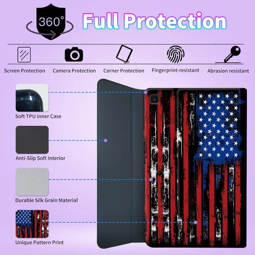 Vista 5 de Funda para Samsung Galaxy Tab S6 Lite 2022/2020 con teclado inalámbrico desmontable y soporte ajustable para proteger la tableta para Samsung Galaxy