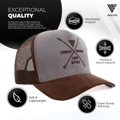 Vista 119 de Urban Effort Gorra trasera de malla, para hombres y mujeres, gorra de béisbol de 5 paneles, gran cierre a presión para caza y senderismo
