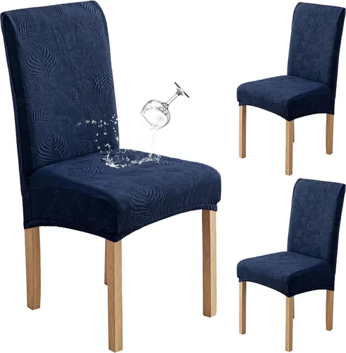 Vista 33 de Genina - Juego de 2 fundas impermeables para sillas de comedor, fundas para sillas de cocina, color beige
