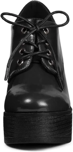Vista 3 de Allegra K Botines de tacón alto y grueso para mujer