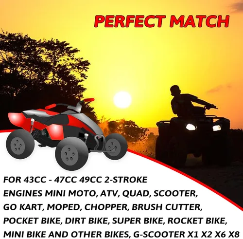 Vista 6 de Nuevo Olym 43cc 47cc 49cc Carburador Junta 2 tiempos MTA1 MTA2 Mini Niños Quad Pocket Bicicletas Dirt Bike ATV Gas Scooter Chopper Piezas