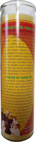 Vista 2 de Staci19 Santo Padre Pio (Santo Padre Pío) Vela Devocional Pilar Amarillo