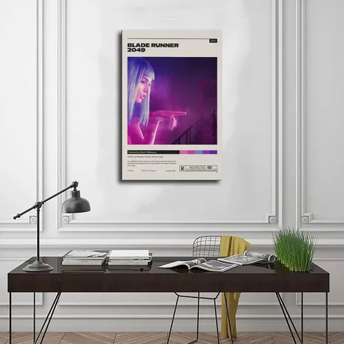 Vista 3 de Falyan Blade Runner 2049 - Póster de película artística en lienzo para decoración de dormitorio, paisaje deportivo, oficina, habitación, regalo, sin