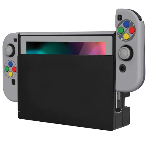 Vista 6 de PlayVital AlterGrips Ergonomic Grips Cover for Nintendo Switch, 2 Design Interchangeable Comfort Dockable Protective Case with Screen Protector &