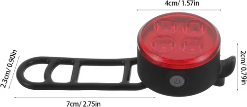 Vista 2 de Veemoon Rechargeable LED Bike Taillight and Front Light Set, Waterproof Cycling Rear Warning Lamp with Red and White LEDs, Reflector Safety Light