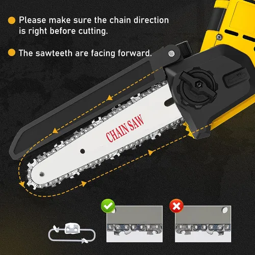 Vista 7 de Sierra de pértiga inalámbrica de 6 pulgadas para batería Dewalt 20V Max (sin batería), motosierra eléctrica sin escobillas con pértiga de extensión
