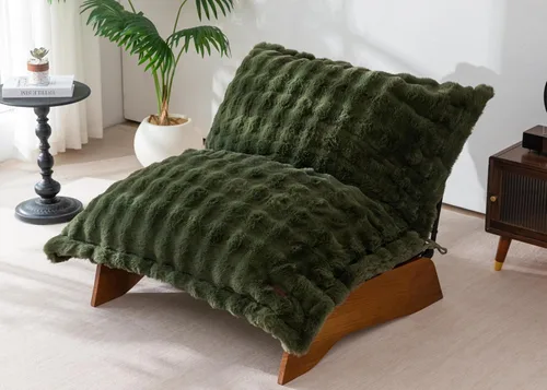 Vista 18 de MAXYOYO Silla ajustable para sala de estar, silla puff de 3 posiciones con funda extraíble, silla decorativa tapizada con marco, sillón reclinable