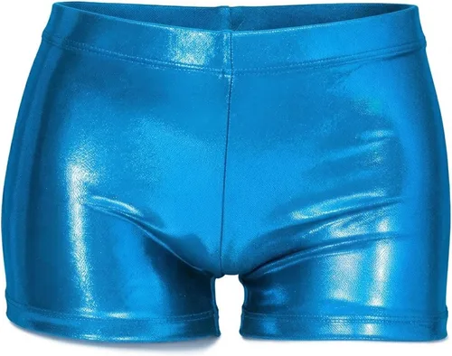 Vista 18 de Shorts de gimnasia para niñas y chicas con brillo, para danza, acrobacias o deportes, de 2-14 años 2 unidades azul profundo