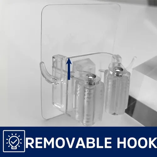 Vista 6 de Soporte de pared autoadhesivo para escobas, paquete de 4 ganchos para escobas, organizador antideslizante para colgar en la pared para baño, cocina