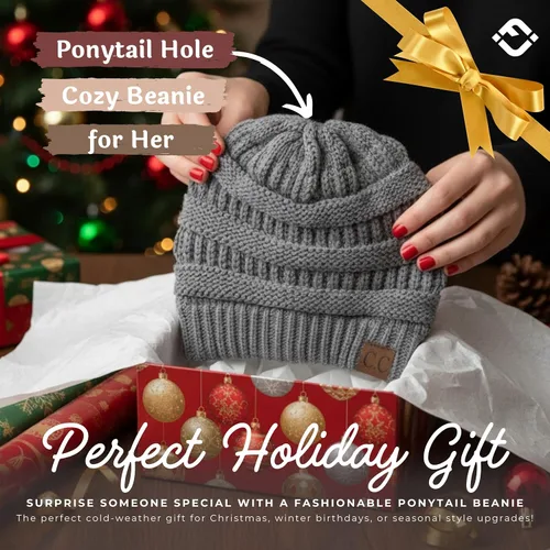 Vista 120 de Funky Junque - Gorro para mujer con ranura para cola de caballo