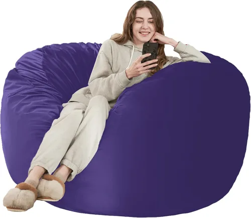 Vista 64 de HABUTWAY Silla de Puf de 2 Pies, Puf de 2' de Sillones Pequeños con Relleno, Silla de Puf en Forma de Lágrima de Terciopelo Ultra Suave con Funda