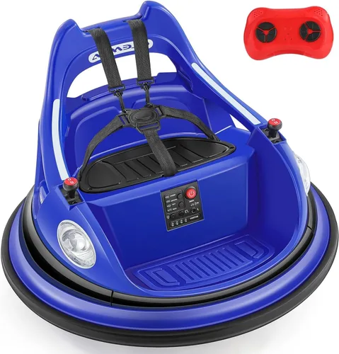 Vista 7 de Auto chocador, 1.9 MPH máximo, auto eléctrico de 12V para niños con control remoto para padres, juguetes Bluetooth para montar, auto para montar