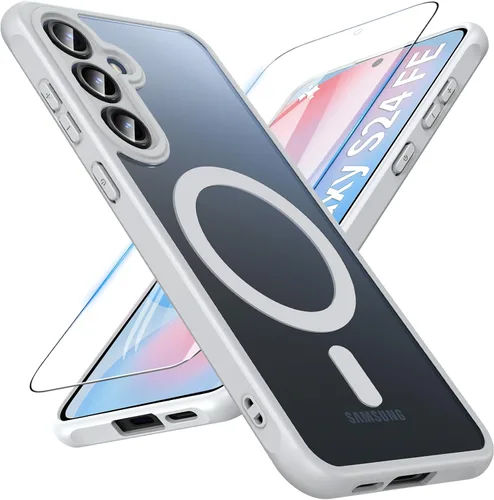 Vista 28 de OWKEY Funda magnética para Samsung Galaxy S23 de 6.1 pulgadas, para Magsafe con protector de pantalla, protección de grado militar, a prueba