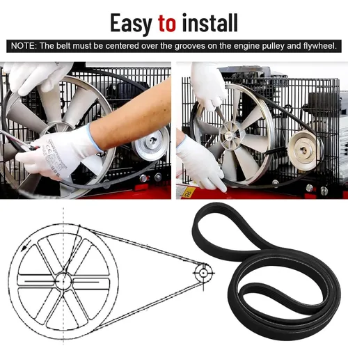 Vista 5 de Fuoequl Correa del compresor de aire C-BT-224 J6 47.3" para Craftsman Porter Cable DeVilbiss EXLC5G20 ACBL660V 470j6 919184260 For Craftsman