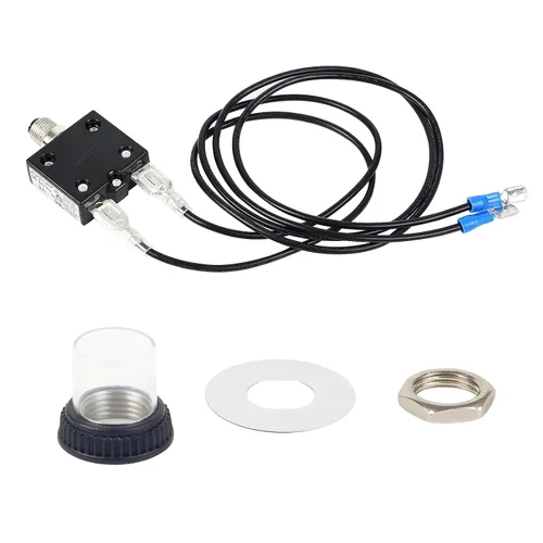 Vista 6 de Interruptor automático de 3 amperios con botón pulsador, comprobador de fusibles, reinicio manual de 32 V, protección de bajo voltaje con tapa