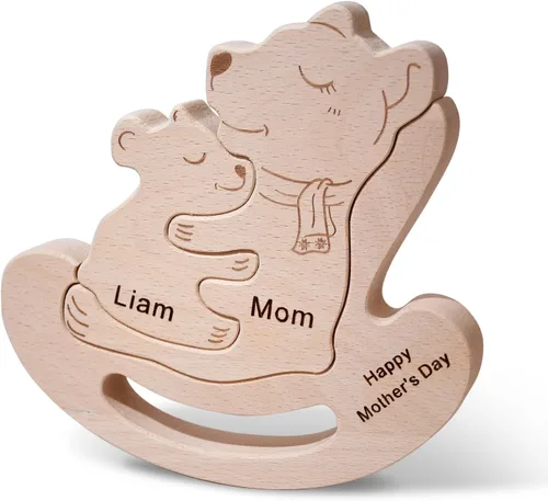 Vista 22 de Rompecabezas de madera personalizado con nombres familiares de 2 a 8, rompecabezas de madera de gato, rompecabezas de madera personalizable