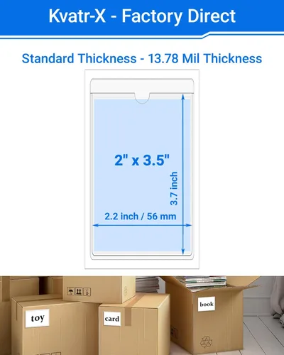 Vista 102 de 30 PCS Clear Self Adhesive Plastic Label Pockets, Top Loading Business & Library Index Card Holders, Peel and Stick Sleeves for Storage Bins, Totes