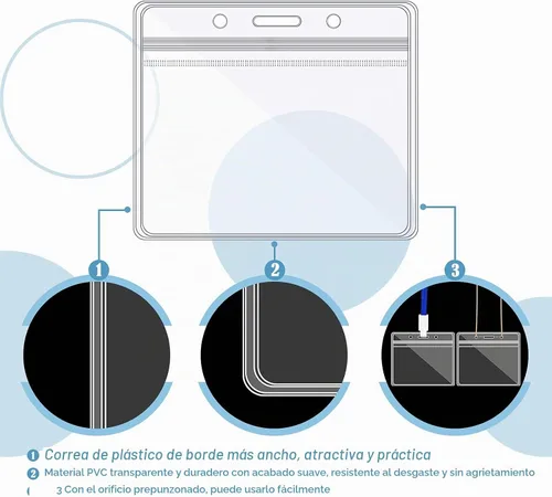Vista 3 de Zonon 150 soportes horizontales transparentes para tarjetas