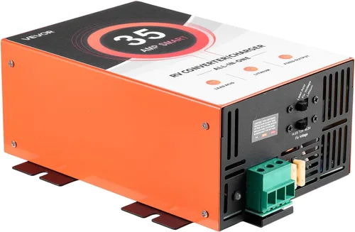 Vista 9 de VEVOR Convertidor de energía para RV, 35 Amp, Convertidor de 110V AC a 12V DC para RV, cargador de batería, carga inteligente de 4 etapas, rango