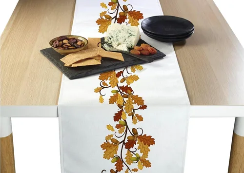 Vista 6 de Fabric Textile Products Servilletas de tela de cosecha de otoño Cuadros de 18 x 18 pulgadas Resistente a las manchas para un fácil cuidado