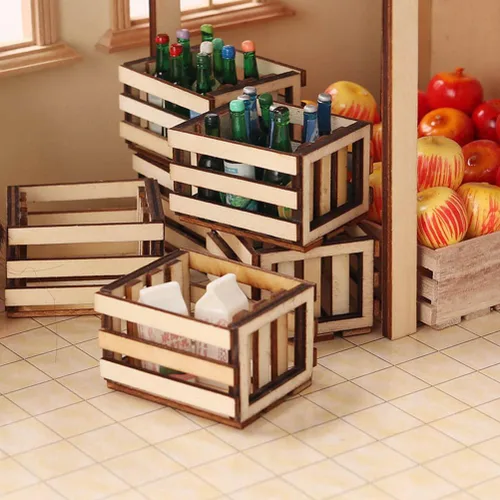 Vista 4 de Toyvian - Mini cesta de almacenamiento, 3 unidades, 1:12, juego de cestas en miniatura para casa de muñecas Tiny Woven Organizer for DIY Projects