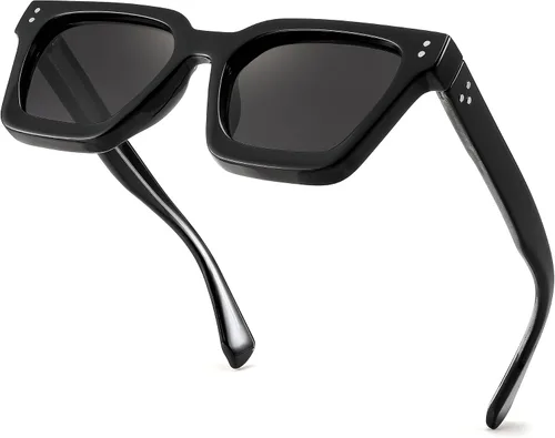 Vista 7 de FEISEDY Gafas de sol polarizadas para hombre y mujer, marco grueso cuadrado, rectangular, UV400, gafas de sol B2396