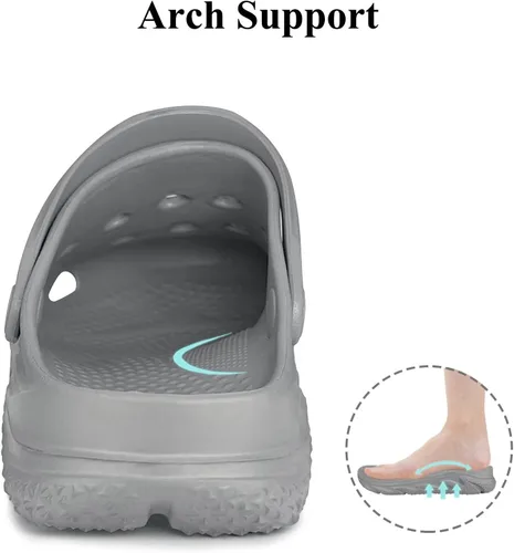 Vista 5 de Zuecos de jardín para hombres y mujeres con soporte de arco, sandalias deslizantes clásicas unisex para adultos para exteriores, playa, piscina
