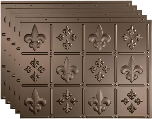 Vista 38 de FASÄDE Fleur-de-lis - Panel decorativo de vinilo decorativo para salpicaduras de 18 x 24 pulgadas en cobre piedra lunar (paquete de 5)