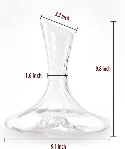 Vista 3 de Wine Decanter Hand-Blown Red Wine Carafe Decanter, Crystal Wine Decanter Wine Decanter with Stopper(750ML)