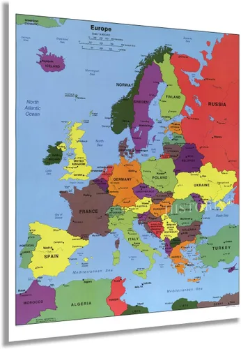 Vista 8 de HISTORIX - Póster del mapa de Europa 2004, 18 x 24 pulgadas, decoración artística de pared