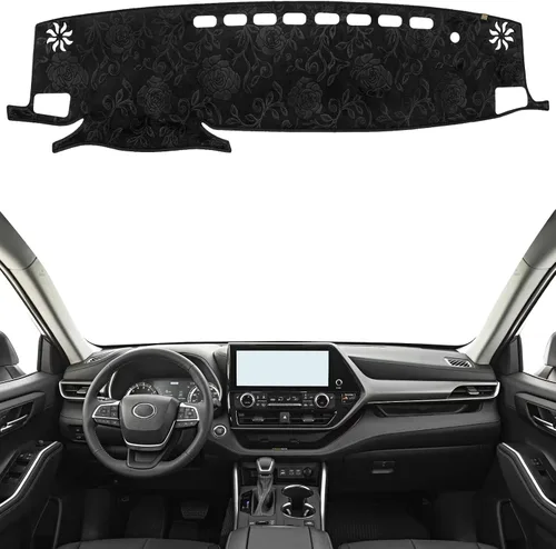 Vista 12 de Cubierta de Tablero Alfombrilla de Salpicadero Compatible con to-yota 4Runner 2009-2003 (para Conducción a la Izquierda), Alfombrilla de Tablero