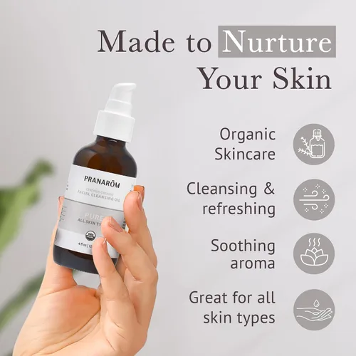 Vista 5 de Pranarom - Aceite de limpieza facial puro (4 onzas / 4.1 fl oz) - Aceite esencial 100% puro y natural para limpieza facial para maquillaje