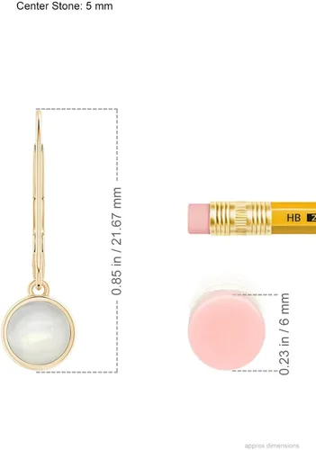 Vista 2 de ANGARA - Aretes colgantes de piedra lunar natural para mujeres y niñas en plata de ley, oro macizo de 14 quilates, regalo de joyería de piedra natal