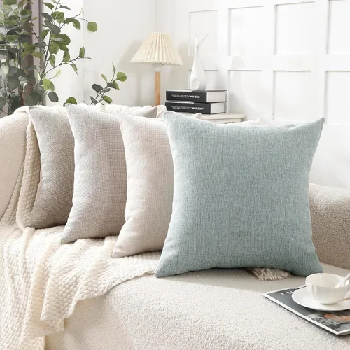 Vista 5 de Jepeak Fundas de almohada decorativas de felpilla de 16 x 16 pulgadas Beige