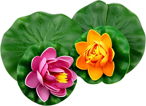 Vista 3 de Decoración de flores artificiales de estanque, almohadillas de lirio de agua para estanques, accesorios de plantas de toro artificiales, perfectos