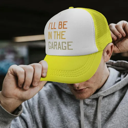 Vista 6 de Ill Be in The Garages Retros Colors Dad Jokes Essential Snapback Hat Mens Unisex Summer Trucker Caps