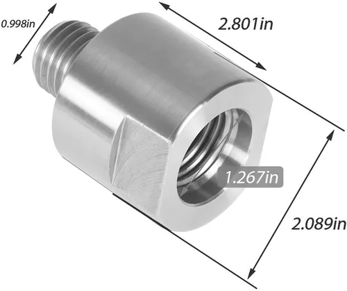 Vista 3 de El adaptador de cabezal de torno convierte 1-1/4 pulgadas x 8tpi a 1 pulgada x 8 tpi para torno de carpintería